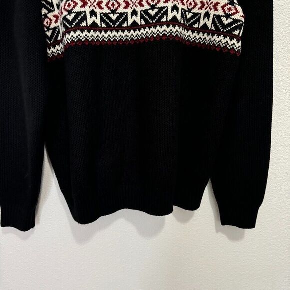 New Men's Size XXL Izod Black Quarter Zip Sweater Amazing Glaze Winter Knit NWOT - Picture 8 of 16